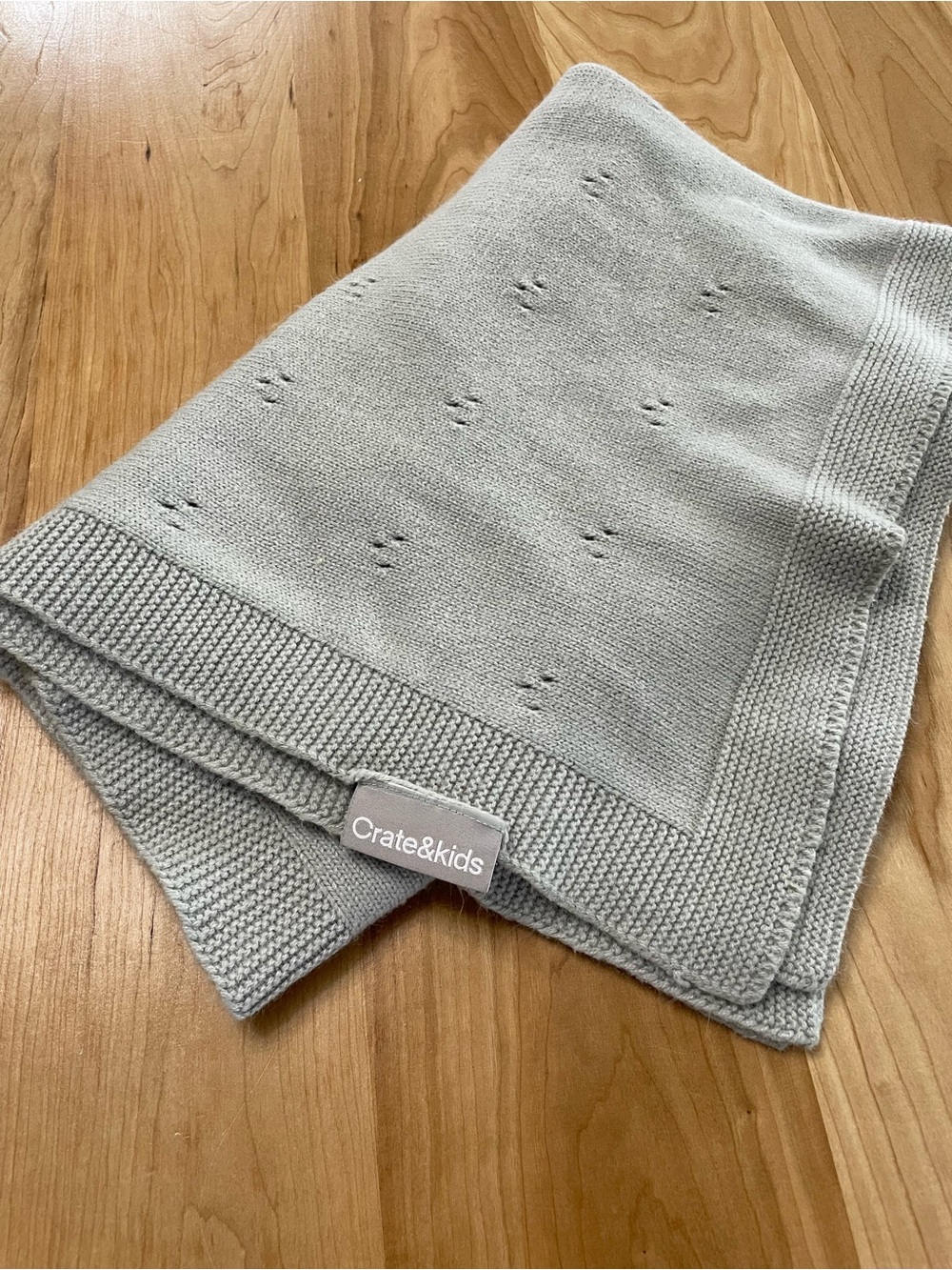 Crate & Barrel Crate & Kids Pontelle Stroller Blanket Grey 30”x40”